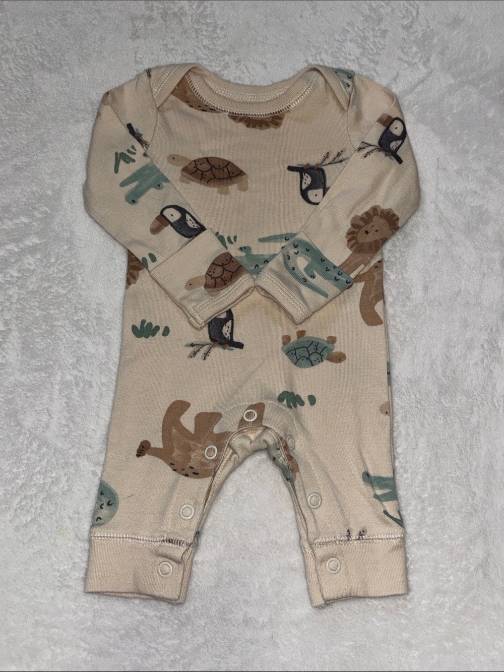 Carters newborn Neutral Safari Print Long-Sleeve Footie for Kids